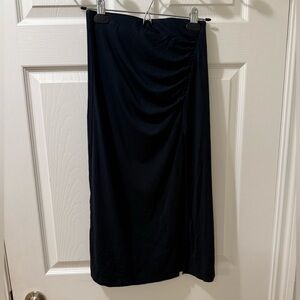 Wilfred Black Maxi Skirt with Side Ruched Detail